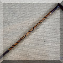 Z02. Carved wood walking cane. Repaired - $24 